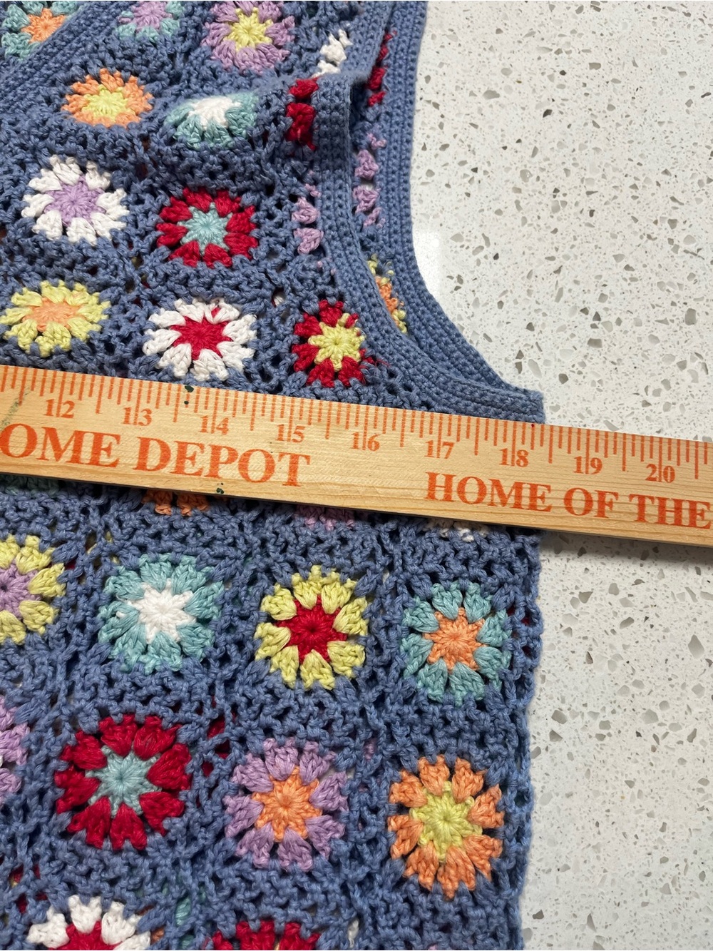 Crochet Multicolor Flower Vest - hand make granny vest - Picture 5 of 7